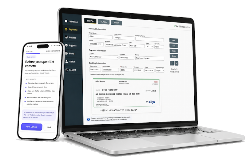 VeriCheck platform interface